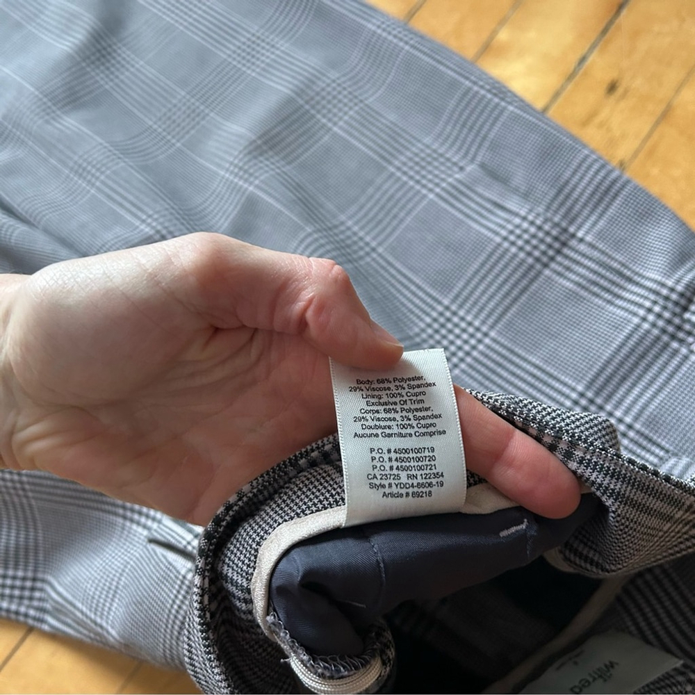 Aritzia Wilfred Sz 6 Tie Front Grey Plaid AcademiA Ankle Tapered Pants - Picture 10 of 13